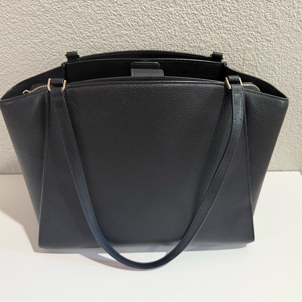 Kate Spade Brim Laptop Tote in Black Pebbled Leather - Picture 2 of 16